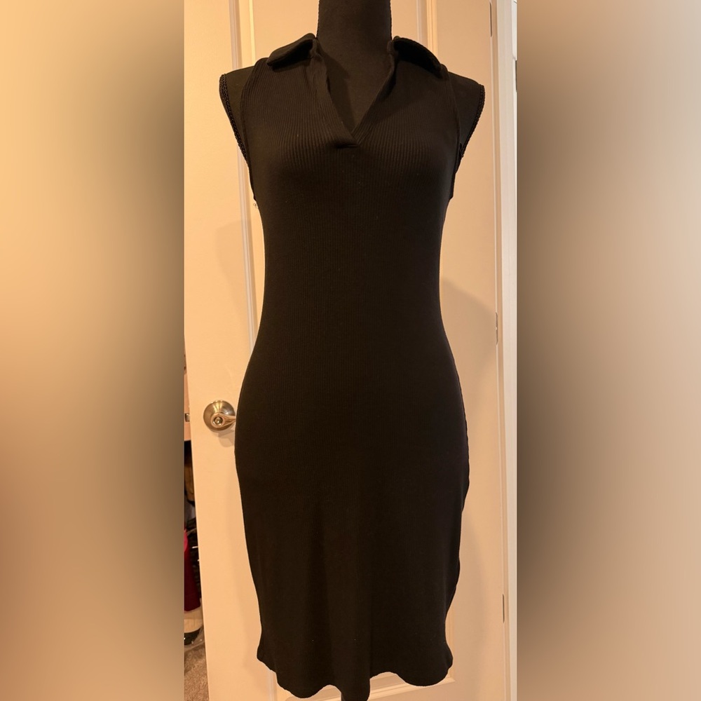 Express Black Collared Midi Dress